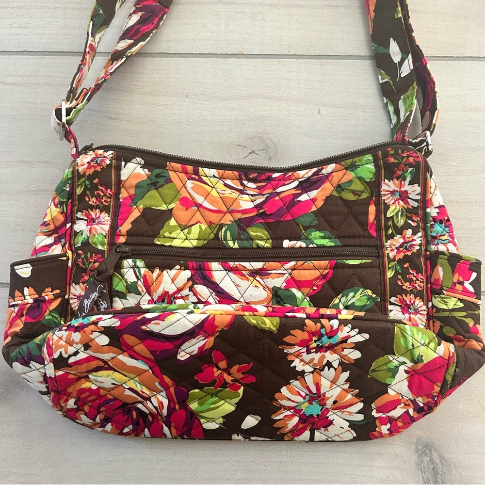 NWOT Vera Bradley Floral English Rose Adjustable Strap Shoulder Handbag - Picture 7 of 7
